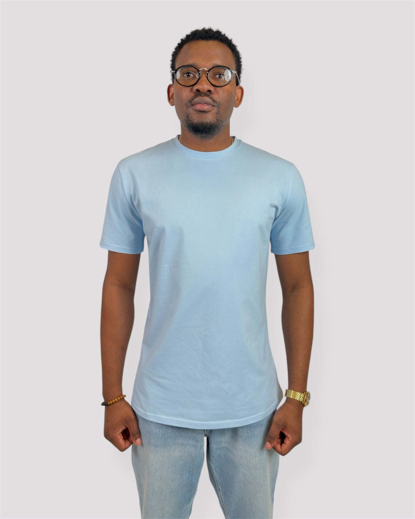 Luxe Essential Tee – Light Blue Edition
