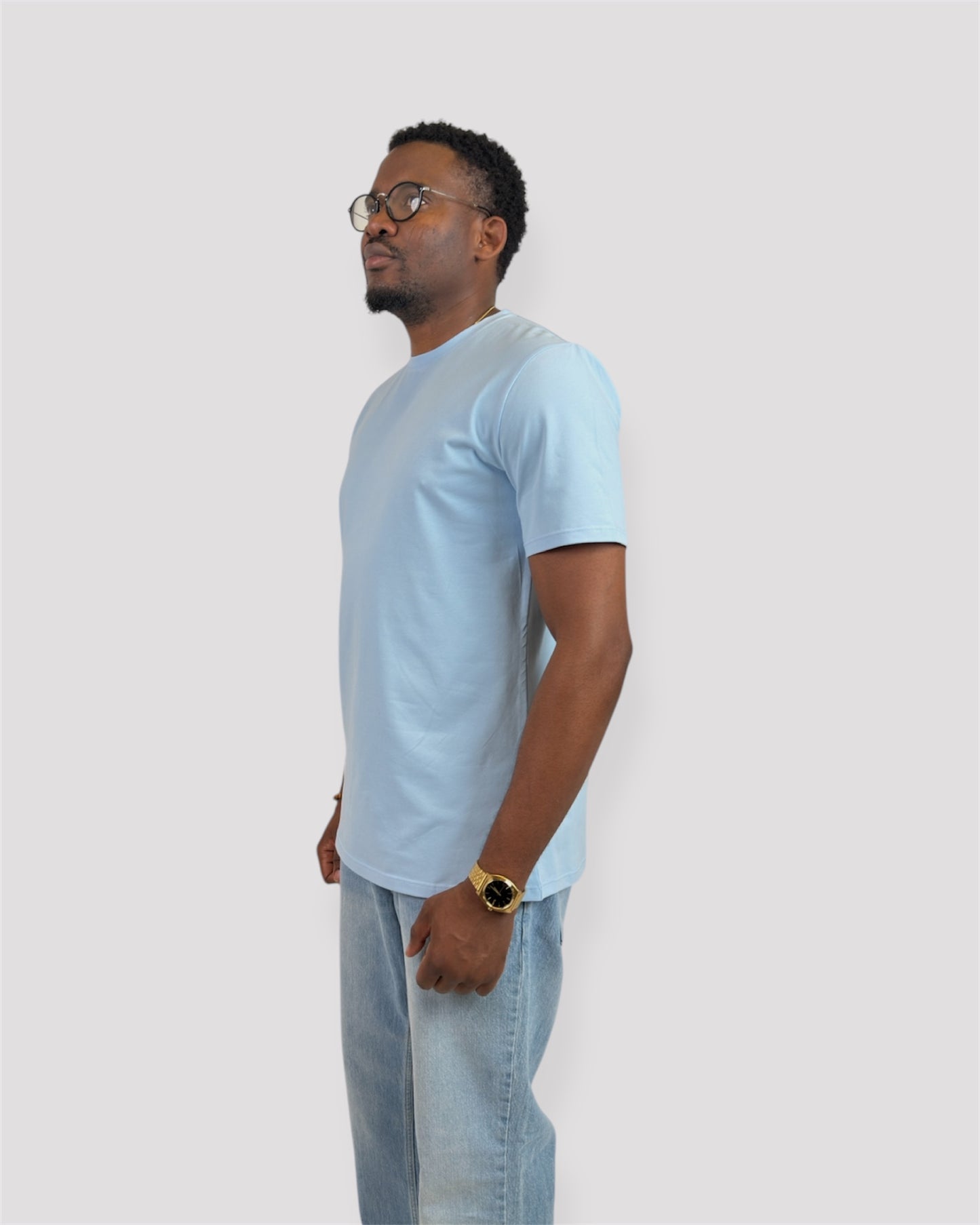 Luxe Essential Tee – Light Blue Edition