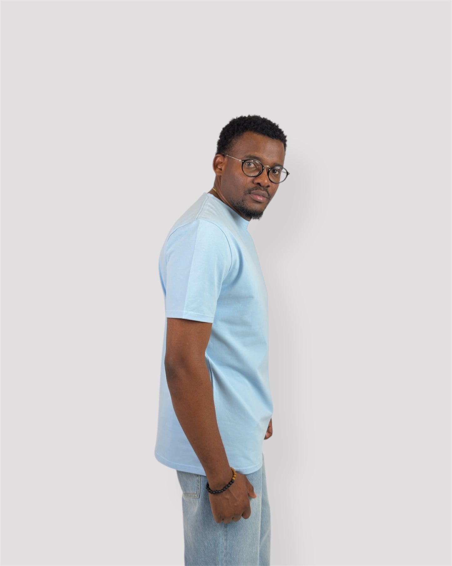 Luxe Essential Tee – Light Blue Edition