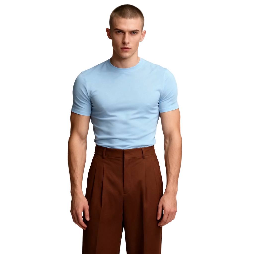 Luxe Essential Tee – Light Blue Edition